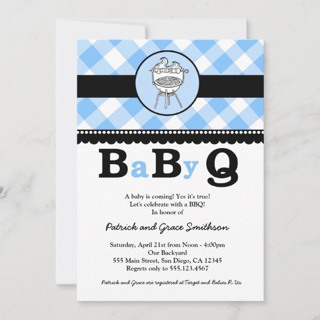 BaByQ BBQ Baby Shower Invitations (Front)