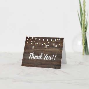 BabyQ BBQ Baby Shower Thank You Card Rustic
