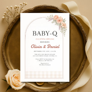 BabyQ BBQ Gingham Baby Shower Invitation