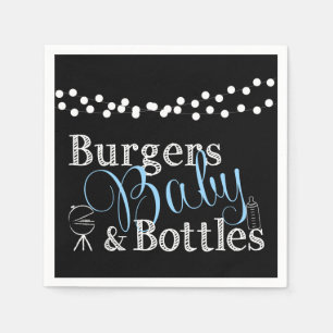 Babyq Burgers Baby Boy Shower Blue Picnic Cookout Napkin
