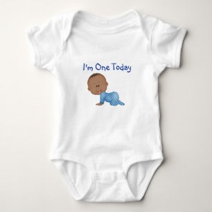 Baby's 1st  Birthday African American  BoyTshirt Baby Bodysuit