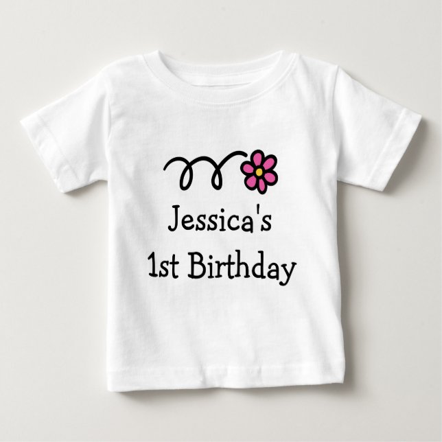 Babys 1st Birthday shirt | Personalised girl name (Front)