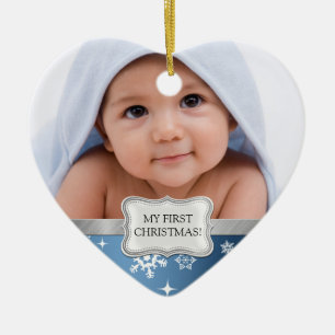 Baby's 1st Christmas.  Add your photo Ceramic Tree Decoration