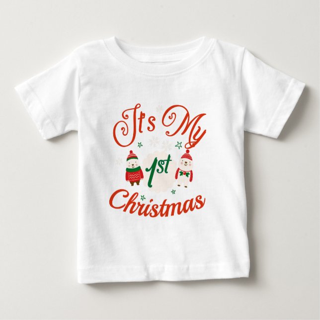 Baby's 1st Christmas  Baby T-Shirt (Front)