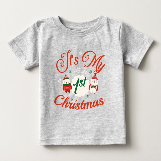 Baby's 1st Christmas  Baby T-Shirt (Front)