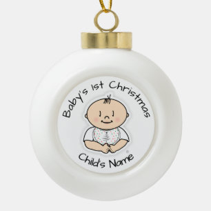 Baby's 1st Christmas Boy Ornament - Customisable