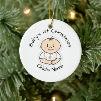 Baby's 1st Christmas Boy Ornament - Customisable