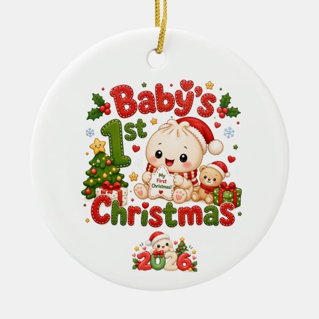 Baby's 1st Christmas Ceramic Tree Decoration (Front)