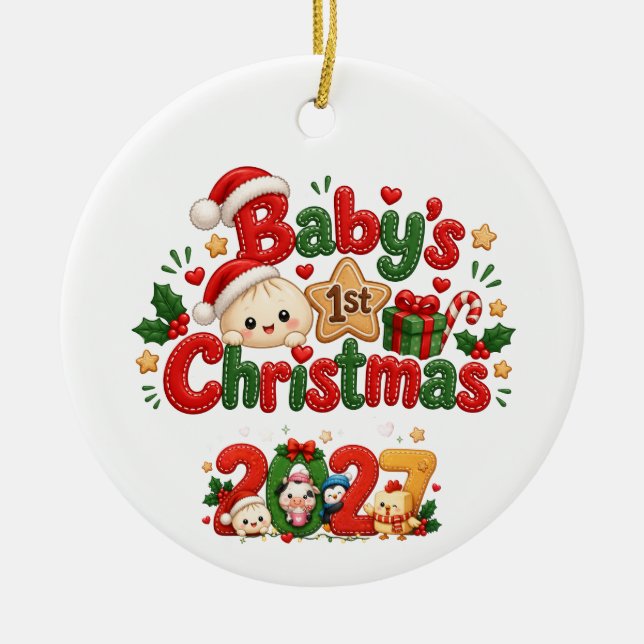 Baby's 1st Christmas Ceramic Tree Decoration (Front)