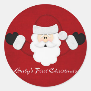 Babys 1st Christmas Classic Round Sticker