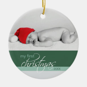 Baby's 1st Christmas Custom Ornament (green 2)