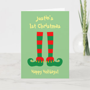 Baby's 1st Christmas grandson or big daughter Holiday Card