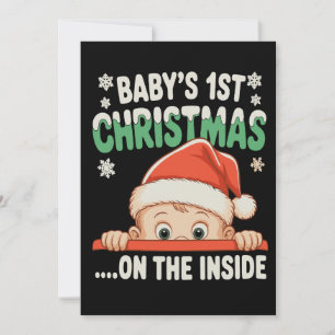 Baby's 1st Christmas On The Inside Pregnancy Xmas Invitation