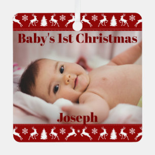 Baby's 1st Christmas Personalised Metal Tree Decoration