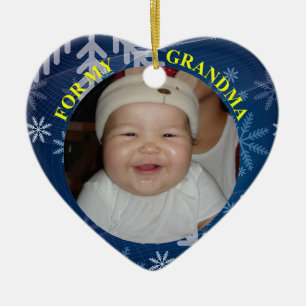 Baby's 1st Christmas Photo Keepsake For Grandma Ceramic Tree Decoration
