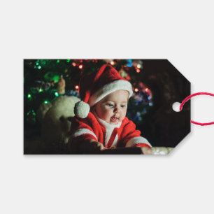 Baby's 1st Christmas Photo & Names First Custom Gift Tags