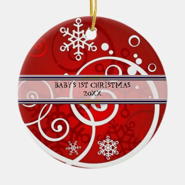Baby's 1st Christmas Photo Ornament Template (Front)