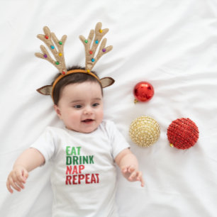 Baby's 1st Christmas Schedule Baby Bodysuit
