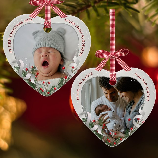 Baby's 1st Christmas Silver Frame Photo Ceramic Tree Decoration (Creator Uploaded)