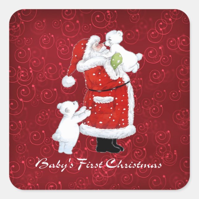 Babys 1st Christmas Square Sticker (Front)