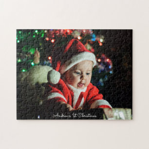 Baby's 1st Christmas with Name Jigsaw Puzzle