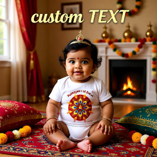 Baby's 1st Diwali with custom name 2 Baby Bodysuit