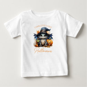 Baby's 1st Halloween Cute Watercolor Dragon Baby T-Shirt