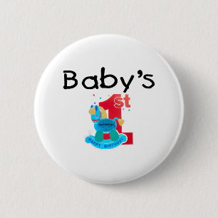 Baby's 1st Happy Birthday 6 Cm Round Badge
