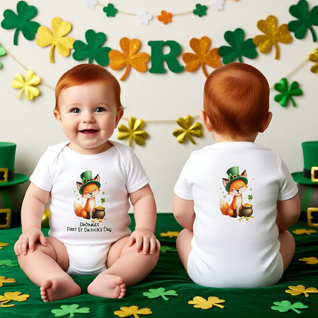 Baby's 1st St. Patrick's Day, Foxy & Fortunate Baby Bodysuit (Baby's 1st St. Patrick's Day, Foxy & Fortunate Baby Bodysuit)