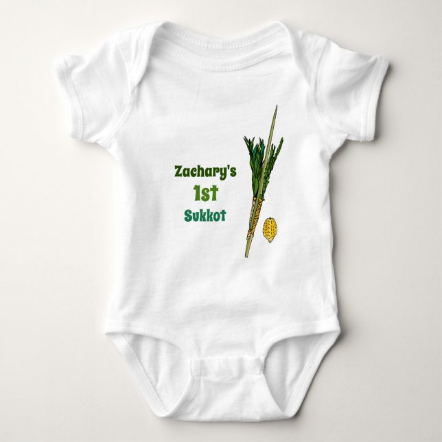 Baby's 1st Sukkot Personalised Baby Bodysuit (Front)