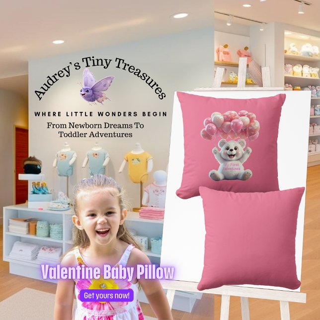 Baby's 1st Valentines Day Pillow (Creator Uploaded)