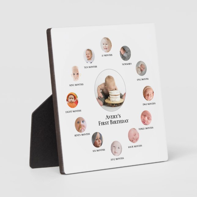 Baby's 1st year 12 months Photo Memories Plaque (Front)