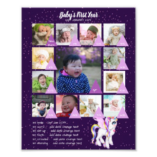 BABYS 1st YEAR PHOTO COLLAGE 8x12 $5 or less! Print