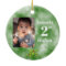 Baby's 2nd Christmas One Photo Round Green