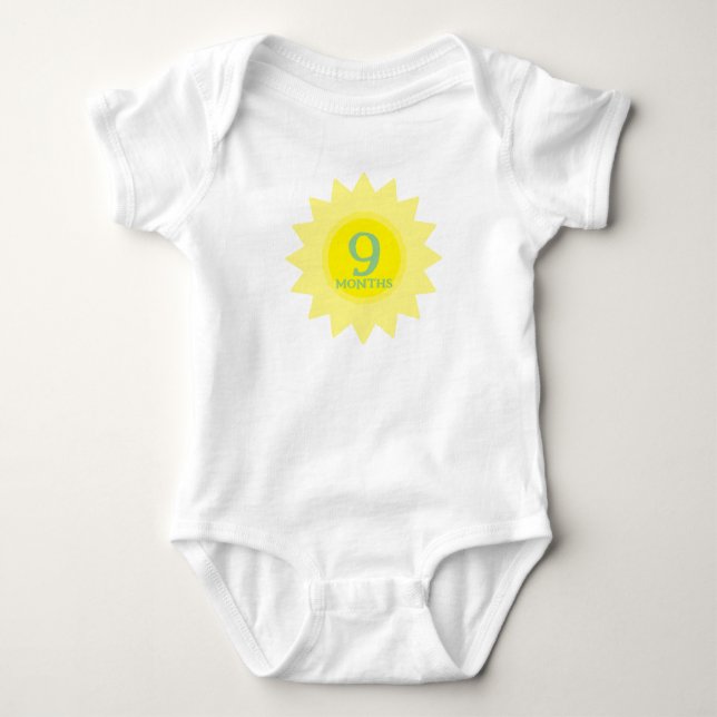 BABY'S AGE IN MONTHS SUN BURST BABY BODYSUIT (Front)