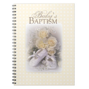 Baby's Baptism Neutral, Customisable Name, Liam Notebook