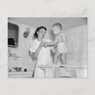 Baby's Bath, 1937 Postcard