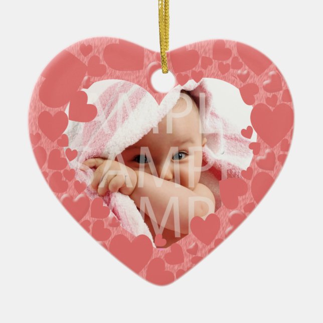 Baby's birth record ceramic tree decoration (Front)