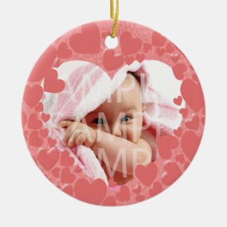 Baby's birth record ceramic tree decoration
