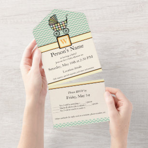 Baby's Blocks Stroller All-in-One Invitation