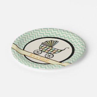 Baby's Blocks Stroller Baby Shower Paper Plates