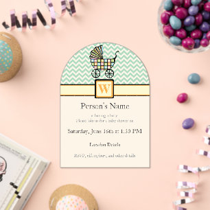 Baby's Blocks Stroller Shower Acrylic Invitations