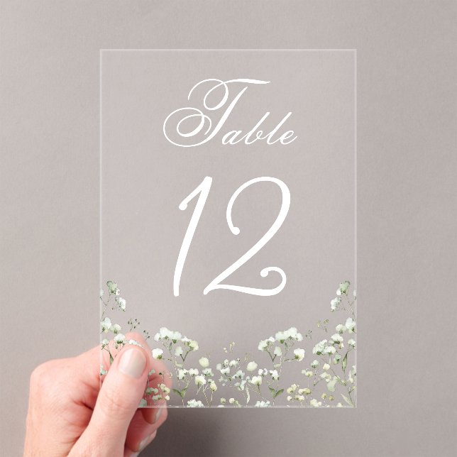Baby's Breath Acrylic Table Number (Insitu (Handheld))
