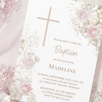 Baby's Breath and pink roses Baptism