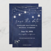 Baby's Breath Blue Chalkboard Photo Save Date