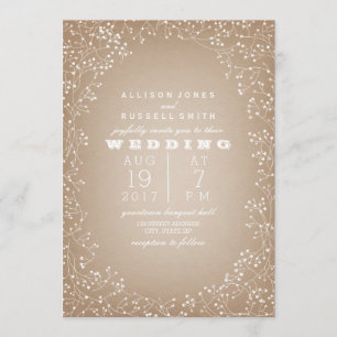 Baby's Breath Border Cardstock Inspired Invitation