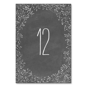Baby's Breath Chalkboard Inspired Table Number
