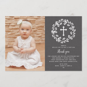 Baby's-breath Christening Thank You Cards