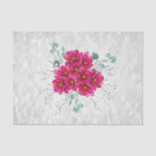  Baby's Breath, Eucalyptus & Deep Pink Pansies  Tissue Paper