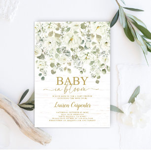 Baby's Breath Floral Baby Shower Invitation